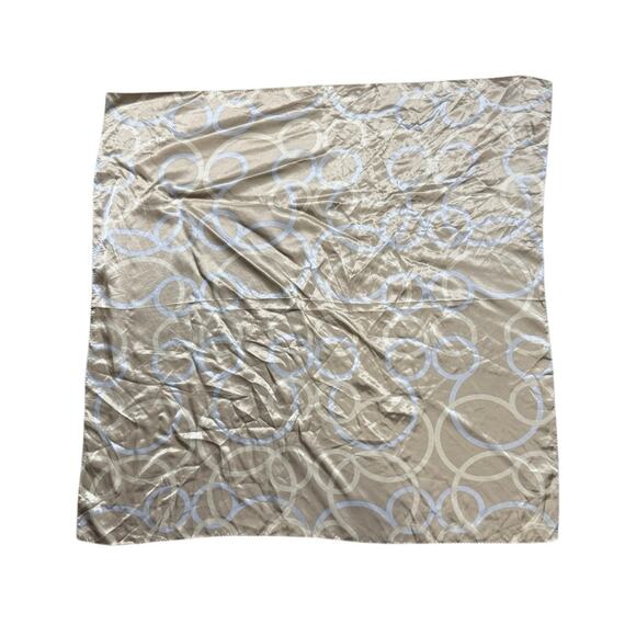 Hedgren Circle Print Silk Square Scarf Tan - Picture 7 of 7